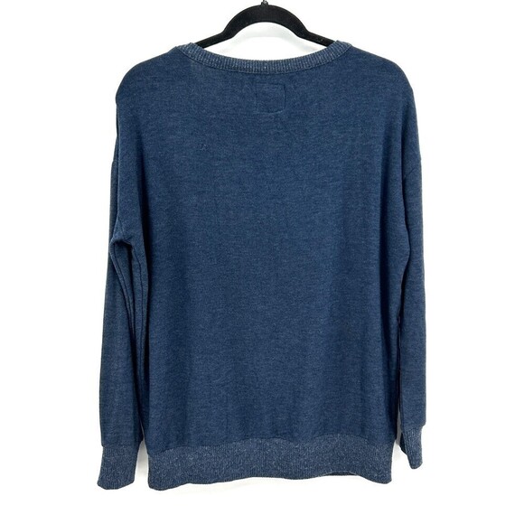 NWT CHASER Navy Blue Super Soft Fleece Crew Neck Pullover Sweatshirt Size Medium - Picture 2 of 4